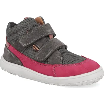 Barefoot kotníkové boty Froddo - UP Autumn Tex Dark grey šedorůžové Velikost: 31