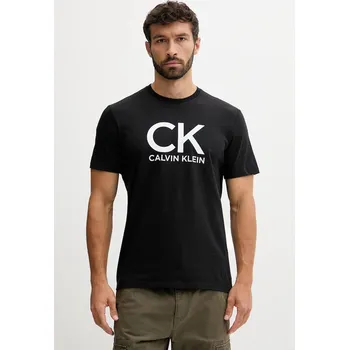 Pánské tričko Bavlněné tričko Calvin Klein Jeans pánské, černá barva, s potiskem, LV04RD819G 99X, vel. XS