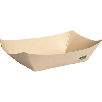 Jednorázové nádobí Miska papírová hnědá 140x85x50mm/ 125ks