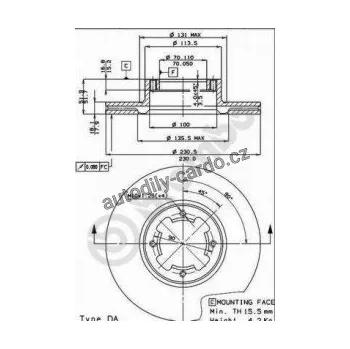 Brzdový kotouč Brzdový kotouč BREMBO 09.4919.10 - SUBARU