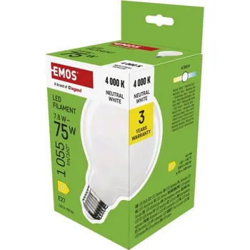 Žárovka EMOS LED žárovka Filament G95 / E27 / 7,8 W (75 W) / 1055 lm