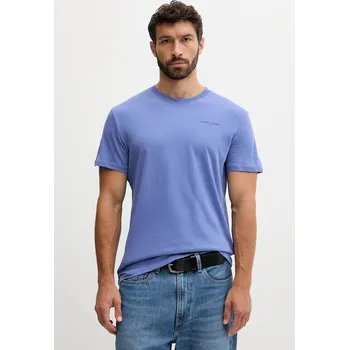 Pánské tričko Bavlněné tričko Tommy Jeans pánské, modrá barva, s potiskem, DM0DM21780 05X, vel. XXL