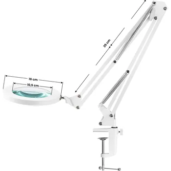 Lampička Glow 308 vedl stolní lupa lampa bílá USB