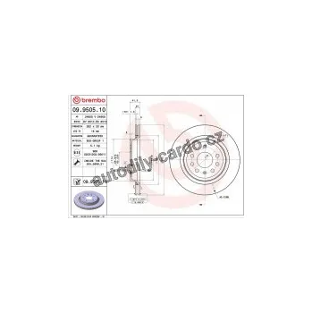 Brzdový kotouč Brzdový kotouč BREMBO 09.9505.10 - FIAT, OPEL, SAAB