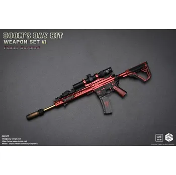 Doplněk k figurce Zbraň pro 1/6 figurky Doom's Day Kit Weapon Set VI - Flame Serpent (Red)