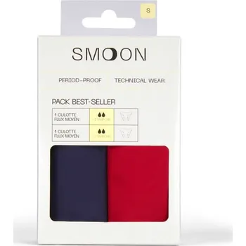 Menstruační kalhotky SMOON Menstruační kalhotky: sada 2× SELENE (Medium Flow) Midnight Blue/Bordeaux M/38