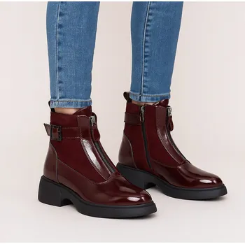 Dámské sandále Letizia Dámské vínové kotníkové boty s lakovanými detaily a sponou Velikost: 37