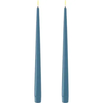 Dekorativní svítidlo DeluxeHomeart Vysoké LED svíčky Shiny Dusty Blue – set 2 ks