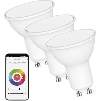 Žárovka Sada GoSmart: 3x LED žárovka GU10 / 4,8W / RGB / stmívatelná / WiFi