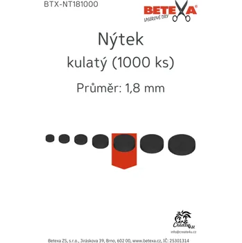 Nýtek kulatý, 1,8mm, 1000ks