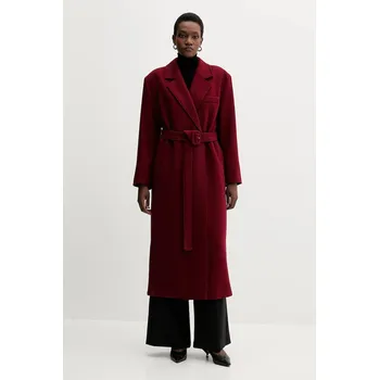 Dámský kabát Kabát s vlnou Marella vínová barva, 2523016082200 83X, vel. 36