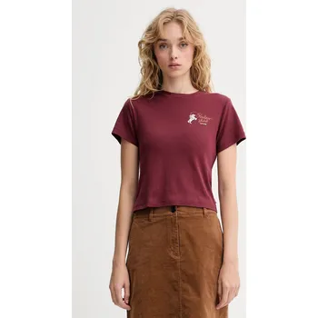 Dámské tričko Bavlněné tričko Levi's A8798.0070 burgundské 93X, vel. S