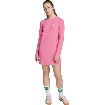 Dívčí šaty Dívčí šaty adidas Originals růžová barva, mini, přiléhavé, JX2850 30X, vel. 158