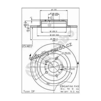 Brzdový kotouč Brzdový kotouč BREMBO 08.5295.10 - NISSAN