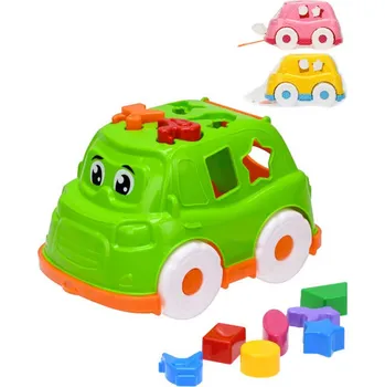 Hračka pro nejmenší _Ostatní 1_ Baby autíčko set s vkládacími tvary různé barvy vkládačka pro miminko 33278