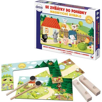 Dřevěná hračka DETOA Magnetické divadlo se zvířátky do pohádky *DŘEVĚNÉ HRAČKY* dt14716