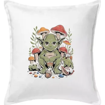 Polštář Goblincore grimy forest goblin - Polštář 50x50 - 50x50 - Pouze potah ( Bílá )