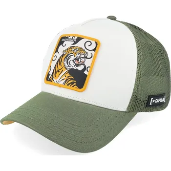 Kšiltovka kšiltovka Capslab Premium Trucker - Angry Tiger/Olive/White one size