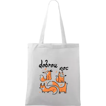 Lišky dobrou noc - Taška bavlněná - 42 x 38 cm ( Bílá )