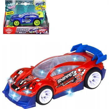 autíčko DICKIE Auto závodní Midnight Racer zpětný chod na baterie Světlo Zvuk 2 druhy d3762005