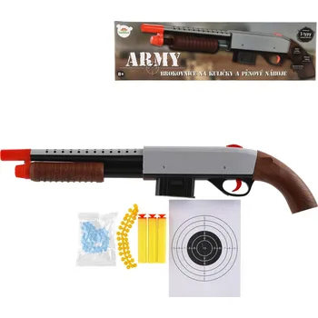 Dětská zbraň _Ostatní 1_ Brokovnice dětská zbraň na pěnové náboje / vodní a gumové kuličky set s náboji 00850432