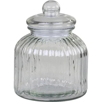 Dóza na potraviny Chic Antique Skleněná úložná dóza Grooves Clear 2,9 l