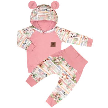 Tepláková souprava ouška - Zvířátka na proužku Velikost: 146