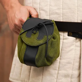 Karnevalový kostým Výprodej Semišová brašna na opasek Barbar, měšec