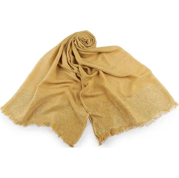 Šátek Šátek / šála s flitry 80x185 cm Varianta: 8 hořčicová, Balení: 1 ks