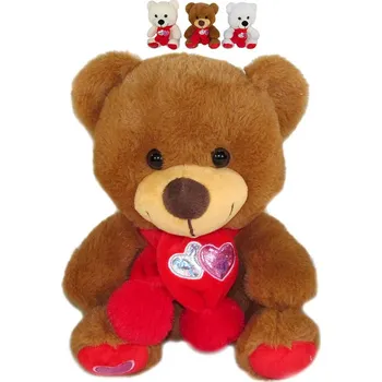 plyšák _Ostatní 1_ PLYŠ Medvídek se šálou Love 18cm 3 barvy *PLYŠOVÉ HRAČKY* m3692