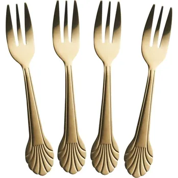 Příbor rice Nerezová vidlička Seashell Gold – set 4 ks