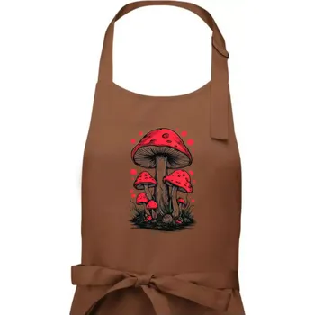 Kuchyňská zástěra Goblincore Cottagecore Mushrooms - Dámská zástěra na vaření - Univerzální velikost ( Kakaová )