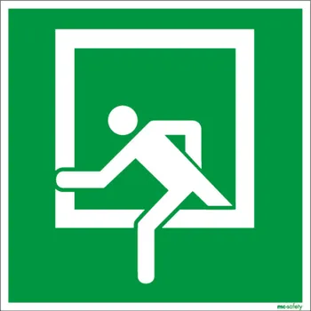 Bezpečnostní tabulka Nouzový výstup, DIN 4844, z hliníku, 150 x 150 mm, BJ = 10 kusů