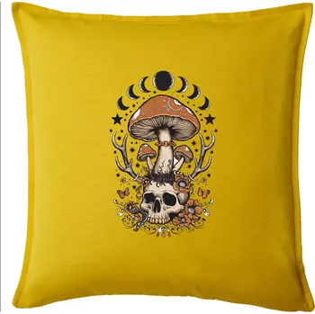 Polštář Goblincore magical mushroom - Polštář 50x50 - 50x50 - Pouze potah ( Žlutá )