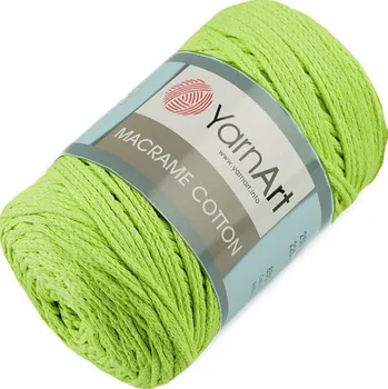Příze Pletací příze Macrame Cotton 250 g, barva 7 (755) zelená sv.