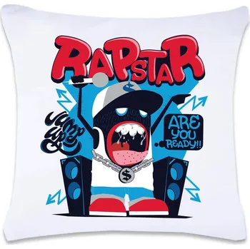 Dekorativní polštářek DOBRÝ TRIKO Polštář s potiskem 40 x 40 cm Rapstar Oboustranný tisk: NE