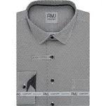 Pánská košile AMJ bavlněná, šedá kostičkovaná VDBR1410, dlouhý rukáv, regular fit, vel. 47/48