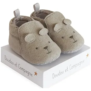 Hračka pro nejmenší Doudou et Compagnie Paris Doudou Dárková sada - Sada prvních botiček 0-6 měs. šedé