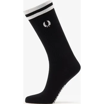 Pánské ponožky Ponožky FRED PERRY Tipped Sports Sock Black/ Snow White 6-9