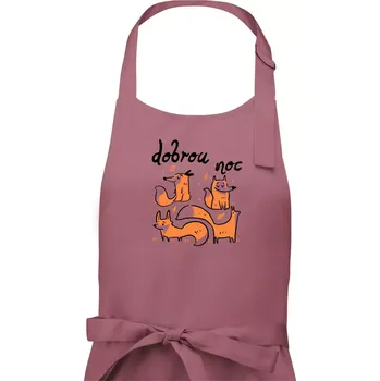 Kuchyňská zástěra Lišky dobrou noc - Dámská zástěra na vaření - Univerzální velikost ( Starorůžová )