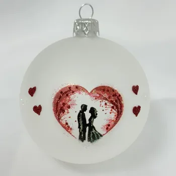 Vánoční ozdoba Irisa Romantická vánoční koule 8 cm v dárkové krabičce Velikost: 8 cm, Balení: 1ks, Barva: bílá