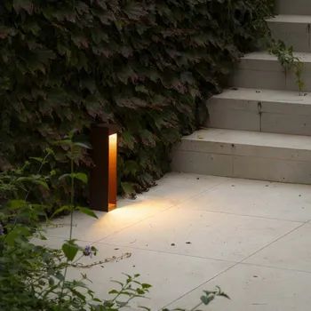 Lampička FARO BARCELONA LED podsvícení soklu Cerler, hnědá, 35 cm, kov, IP65, CCT rezavě hnědý 1 x 9 W LED - Doprava zdarma