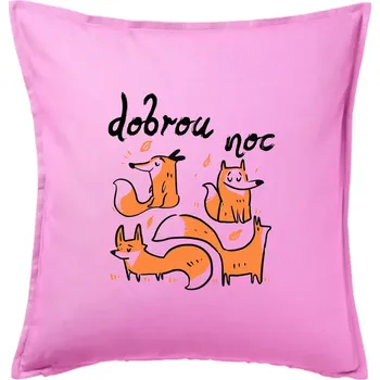 Polštář Lišky dobrou noc - Polštář 50x50 - 50x50 - Pouze potah ( Růžová )