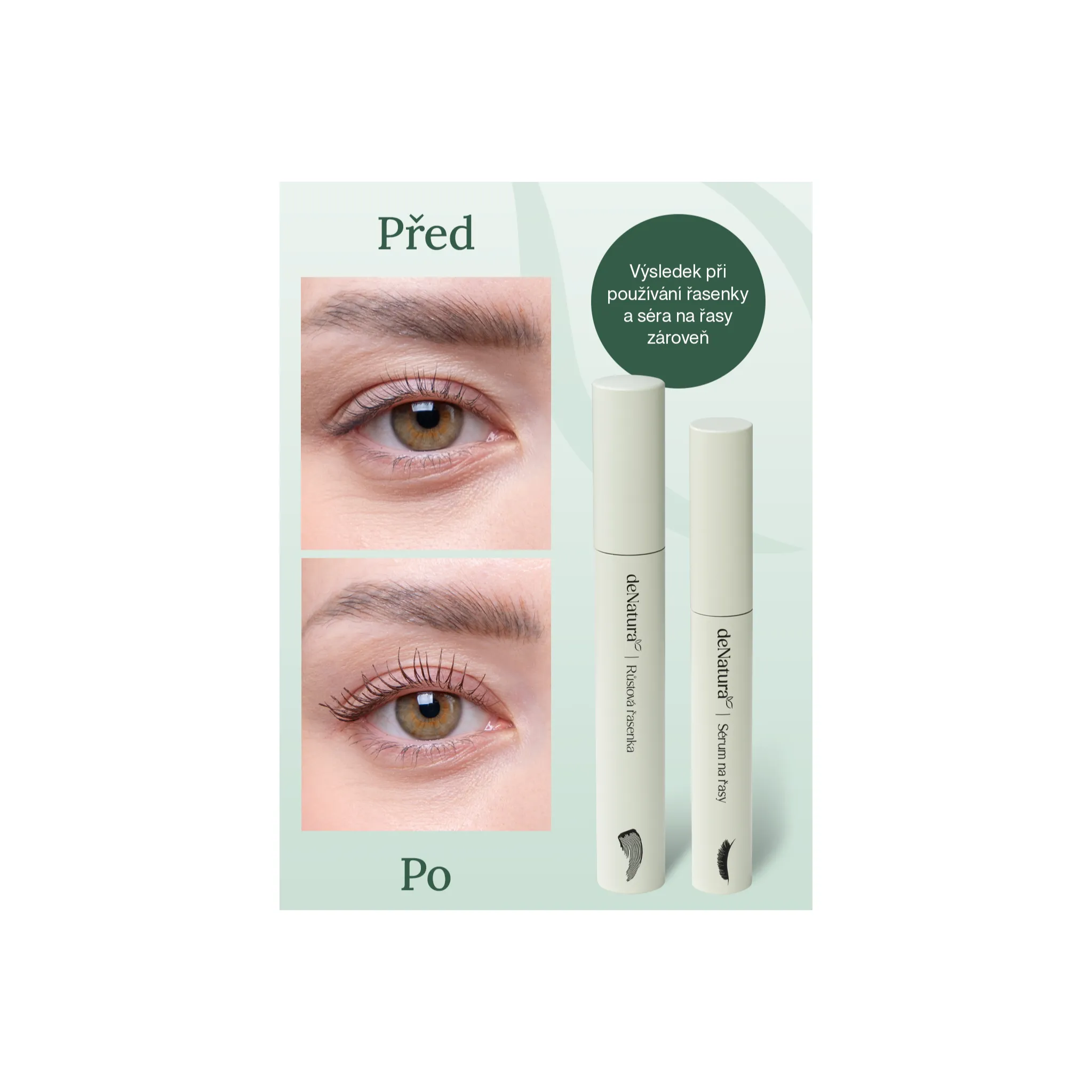 Fotografie 5 - Sérum na obočí a řasy deNatura Sérum na řasy 3 ml + Objemová řasenka hnědá 6 ml