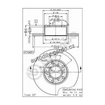 Brzdový kotouč Brzdový kotouč BREMBO 08.1511.10 - MERCEDES-BENZ
