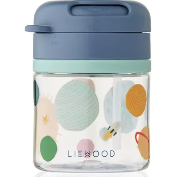 LIEWOOD Dětská lahev s brčkem Pavia Universe 280 ml