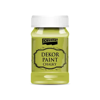 Speciální výtvarná barva Dekor Paint - křídová vintage barva 100ml - nažloutlá zelená