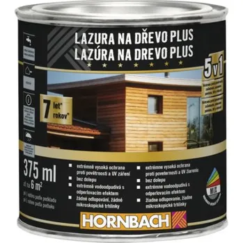 barva a nátěr na dřevo Lazura na dřevo Hornbach Plus 0,375 l stříbrošedá