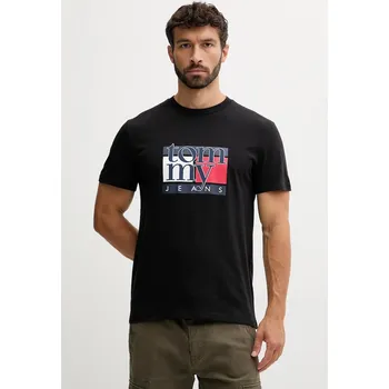 Pánské tričko Bavlněné tričko Tommy Jeans DM0DM21977 černá 99X, vel. XL