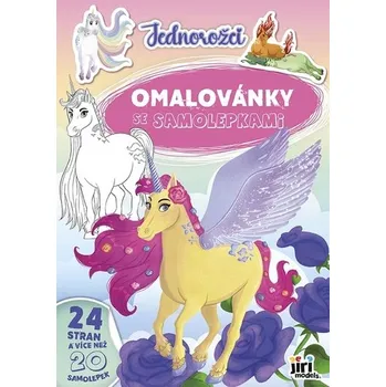 omalovánky Jednorožci - Omalovánky A4 se samolepkami
